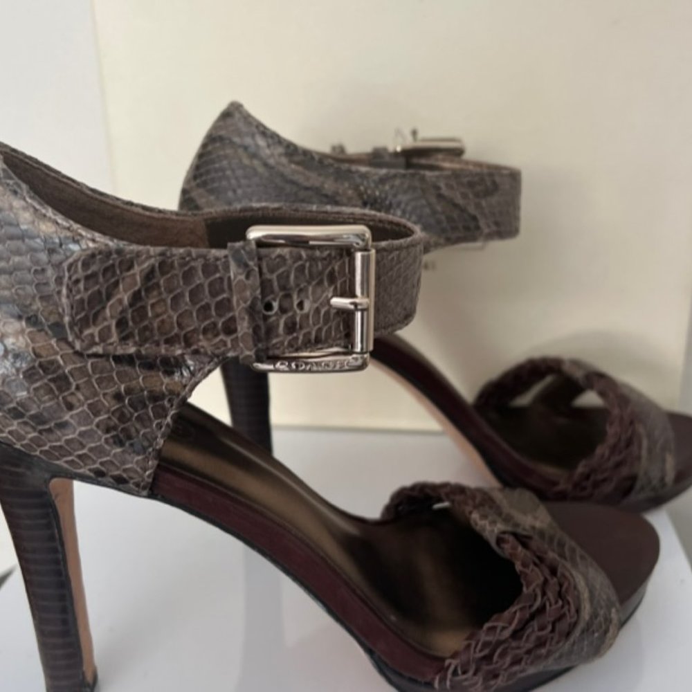 Coach Size 7.5 Python Vegan Leather Color Olive C… - image 5